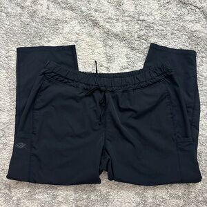 Dickies Black Medical Drawstring Scrub Pants Uniform Hospital Nurse 2XL Petite